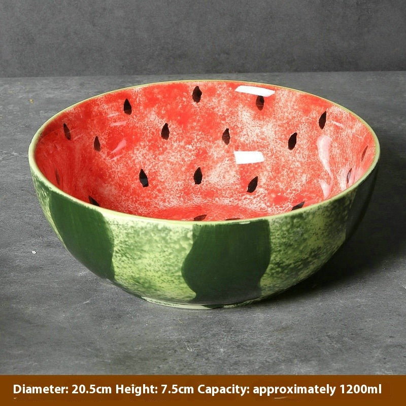 Hand-Painted Ceramic Bowl - Underglaze Finish