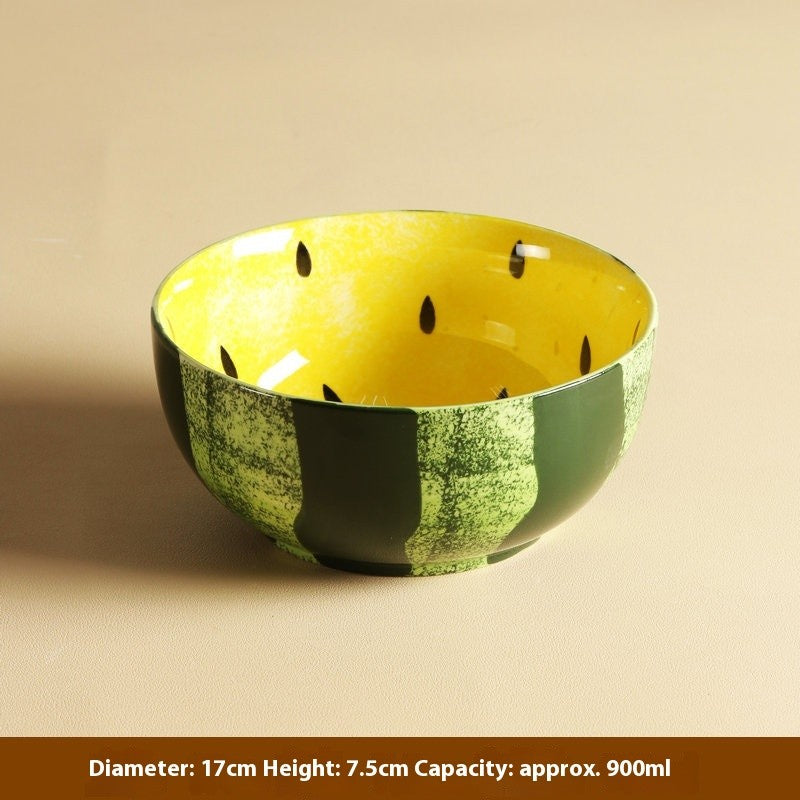 Hand-Painted Ceramic Bowl - Underglaze Finish