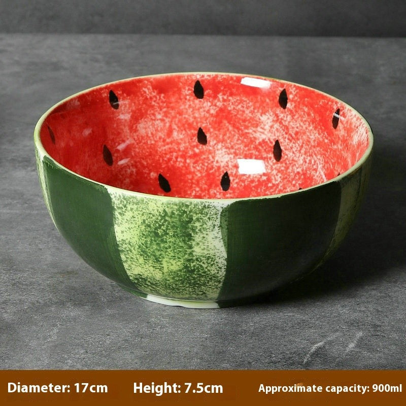 Hand-Painted Ceramic Bowl - Underglaze Finish