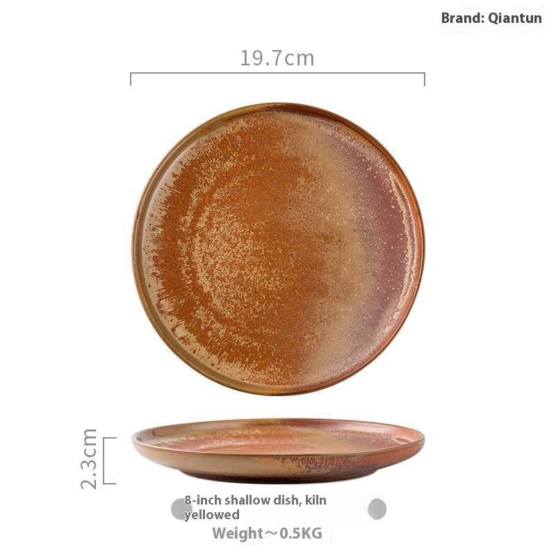Nordic-Style Ceramic Plate - Glazed Finish