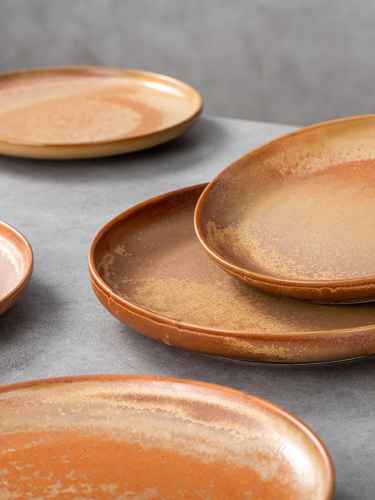 Nordic-Style Ceramic Plate - Glazed Finish