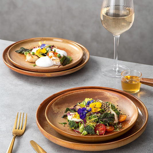 Nordic-Style Ceramic Plate - Glazed Finish